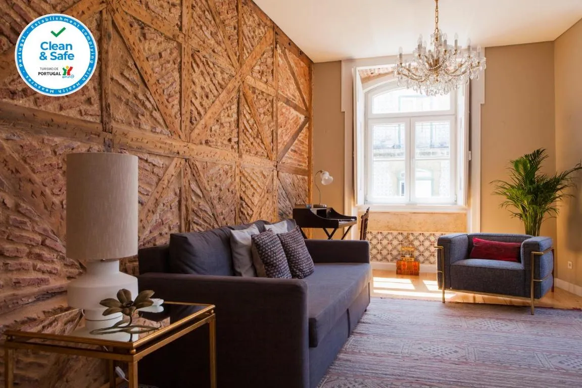 Image of Alfama Baixa Spacious And Bright Apartment Blends the Historic and the Contemporary 2 Bedrs & 2 Bathrs AC 18th Century Building